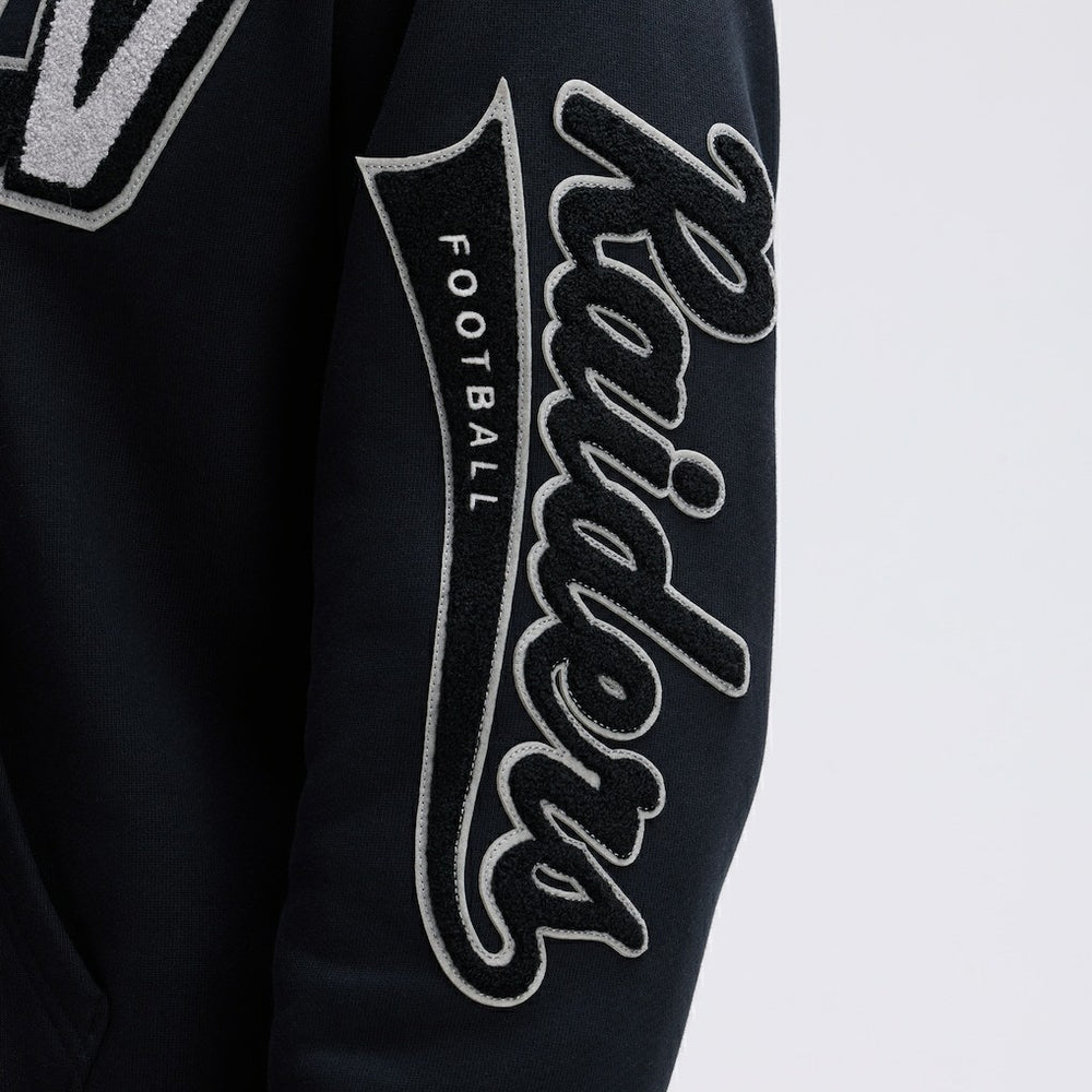 Las Vegas Raiders Fanatics IconicFleece Letterman Hoodie