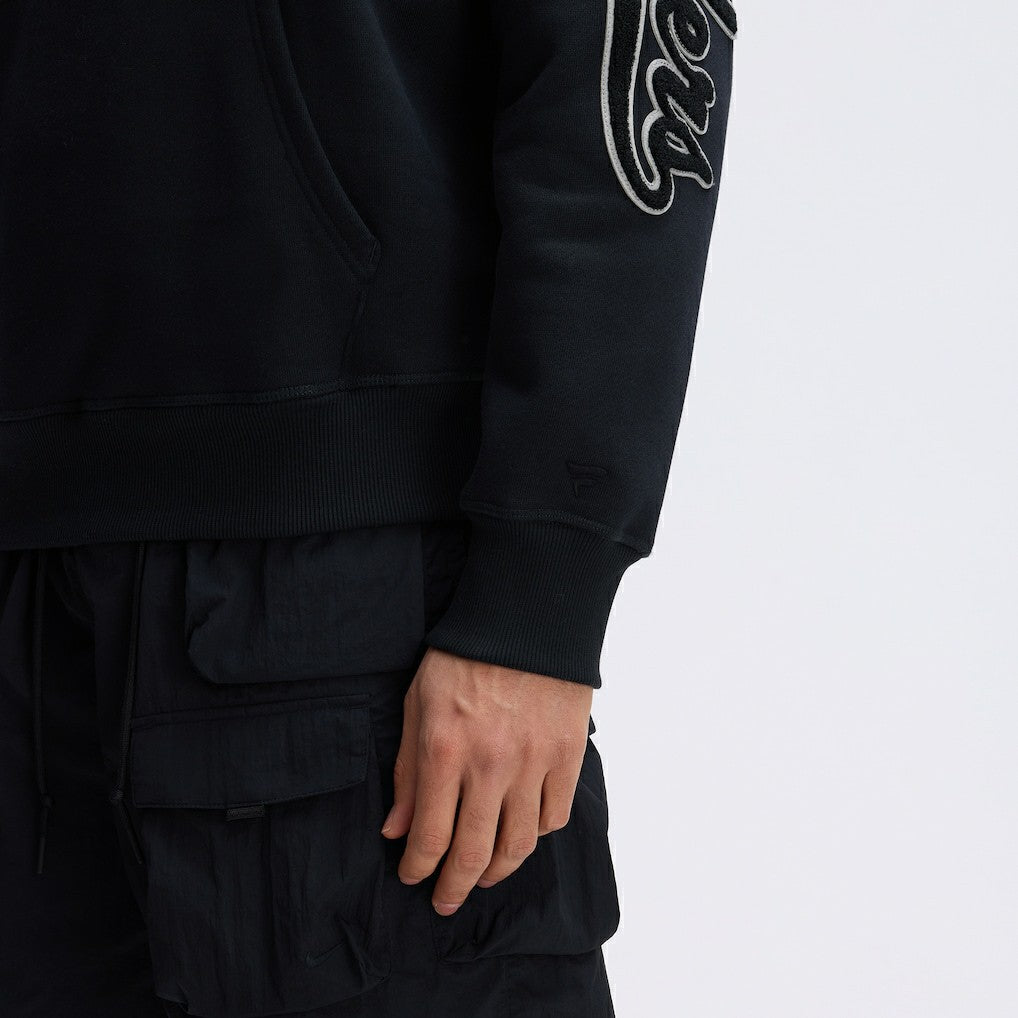 Las Vegas Raiders Fanatics IconicFleece Letterman Hoodie