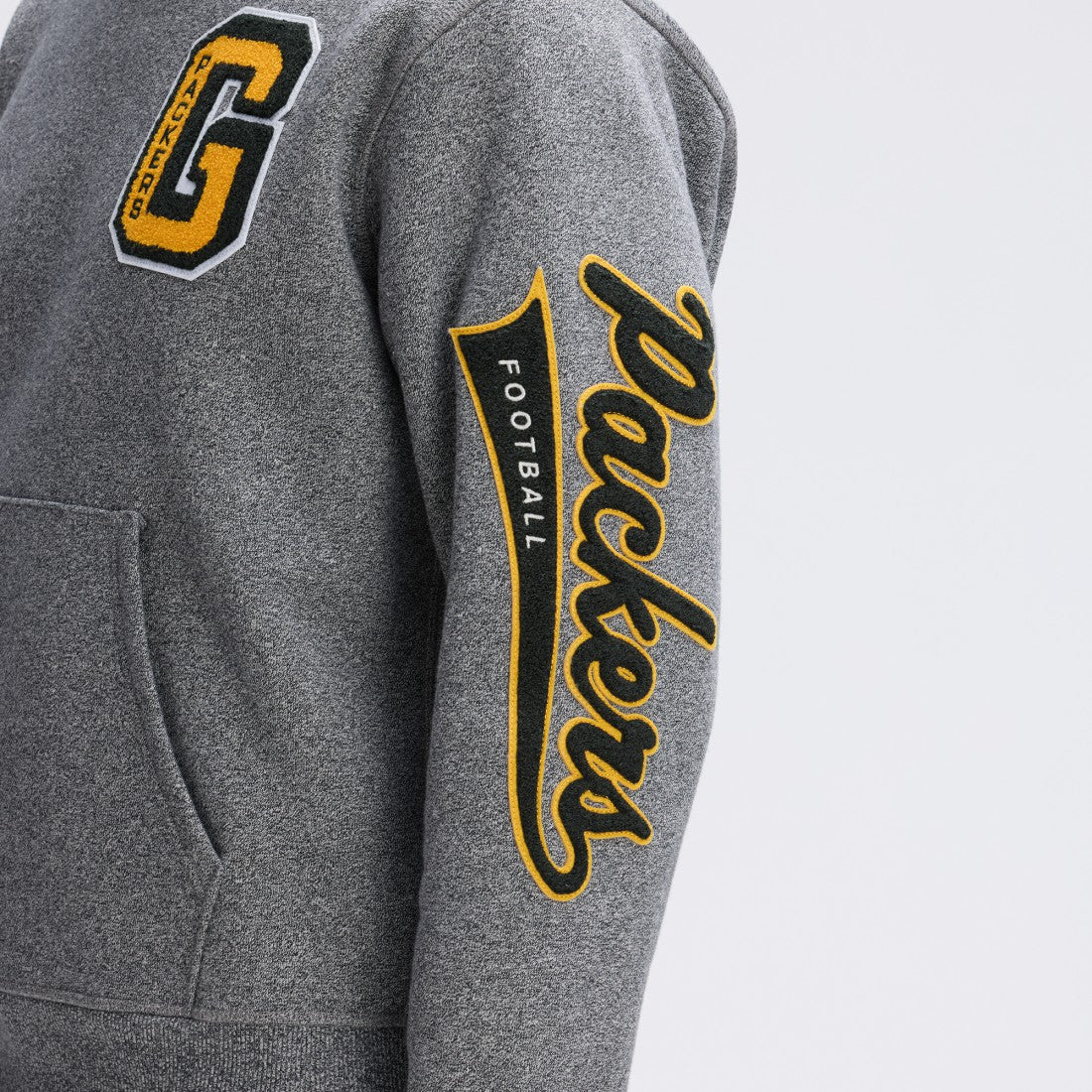 Green Bay Packers Fanatics IconicFleece Letterman Hoodie