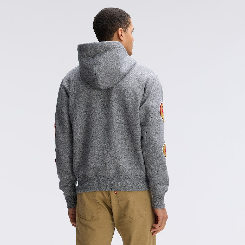 San Francisco 49ers Fanatics IconicFleece Letterman Hoodie