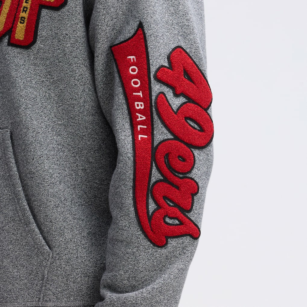 San Francisco 49ers Fanatics IconicFleece Letterman Hoodie