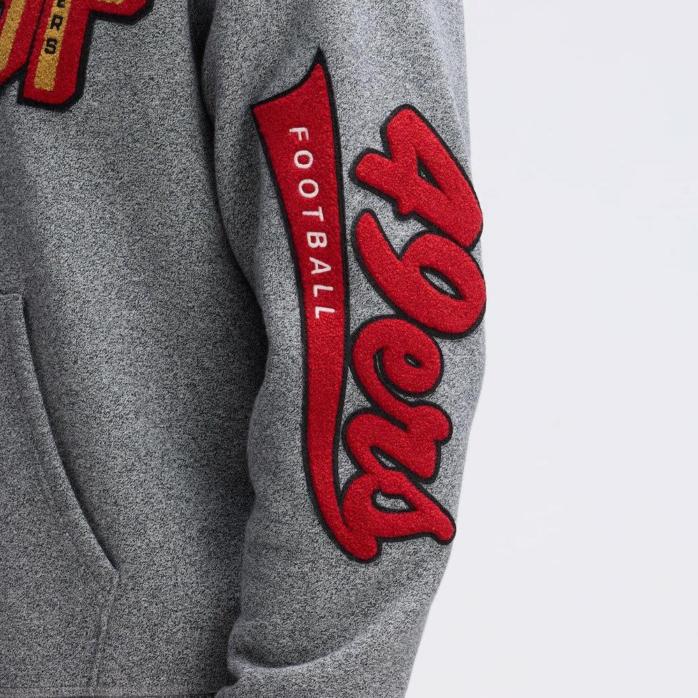 San Francisco 49ers Fanatics IconicFleece Letterman Hoodie