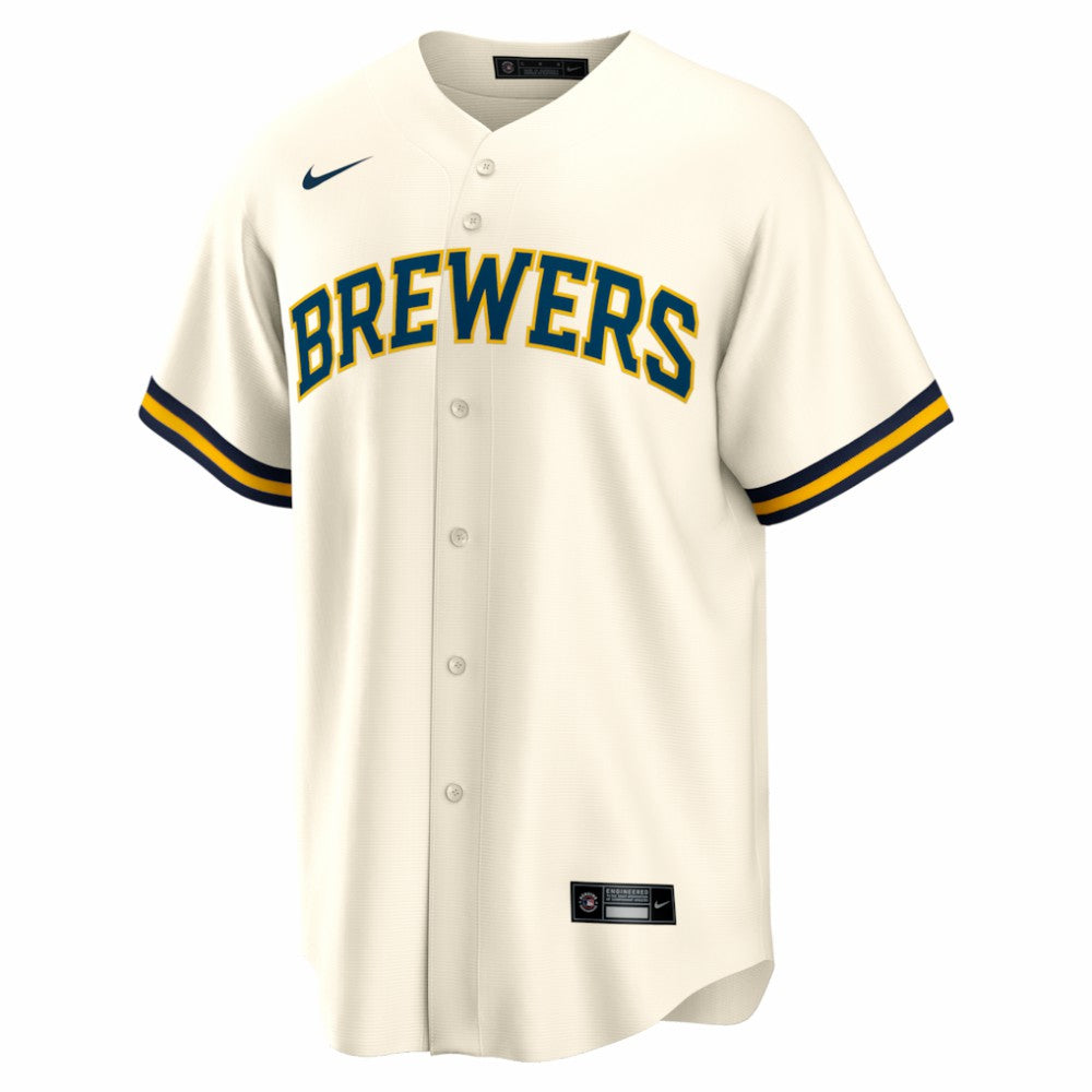 Bob Uecker Milwaukee Brewers Home Retired Player Replica Jersey - Cream