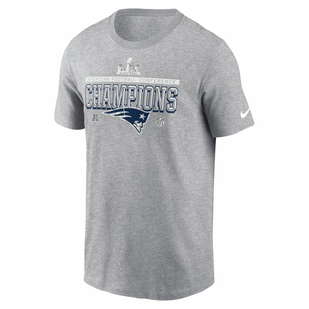 New England Patriots Nike 2025 AFC Champions Locker Room Trophy Collection Tall T-Shirt