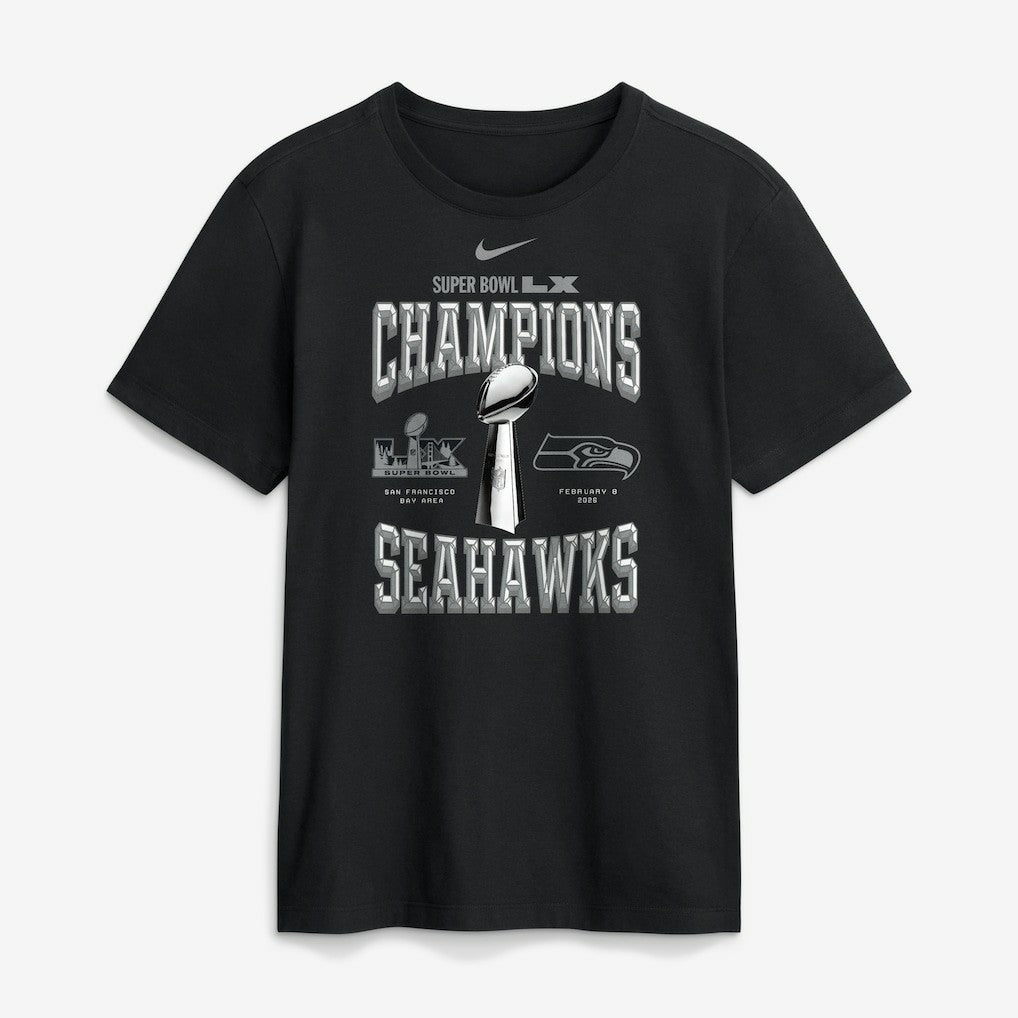 Seattle Seahawks Nike Super Bowl LX Champions Locker Room Trophy Collection Replica T-Shirt
