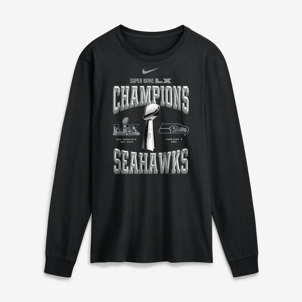 Seattle Seahawks Nike Super Bowl LX Champions Locker Room Trophy Collection Long Sleeve T-Shirt