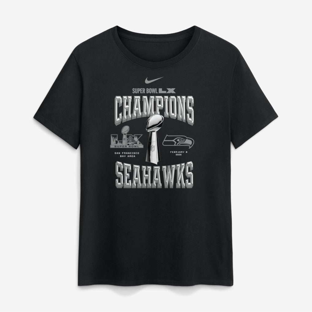 Seattle Seahawks Nike Women's Super Bowl LX Champions Locker Room Trophy Collection T-Shirt