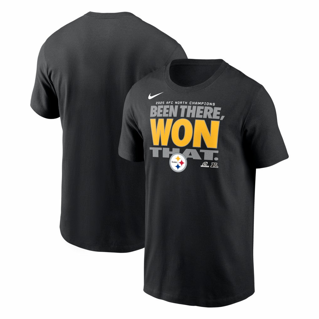 Pittsburgh Steelers Nike 2025 AFC North Division Champions Locker Room Trophy Collection T-Shirt