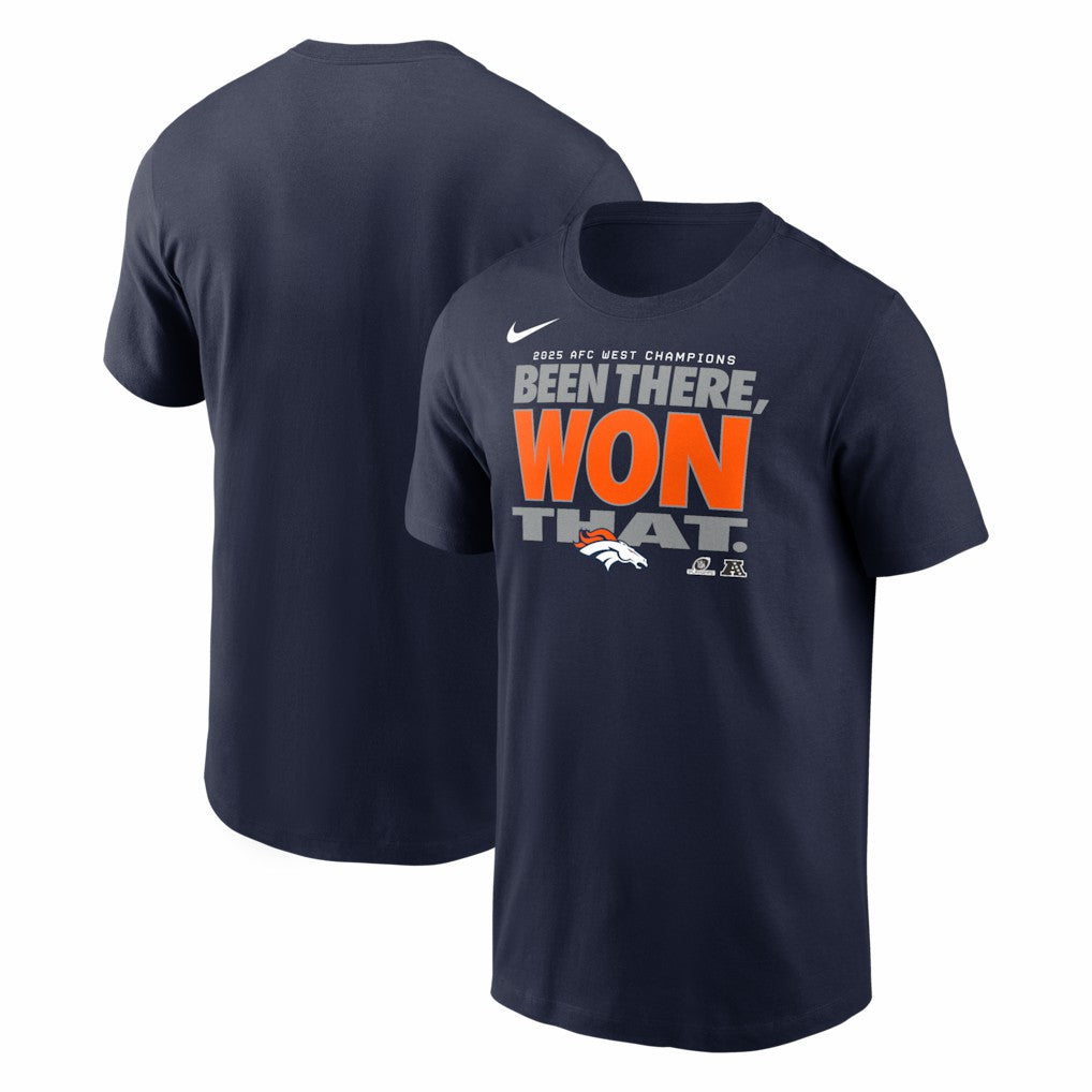 Denver Broncos Nike 2025 AFC West Division Champions Locker Room Trophy Collection T-Shirt