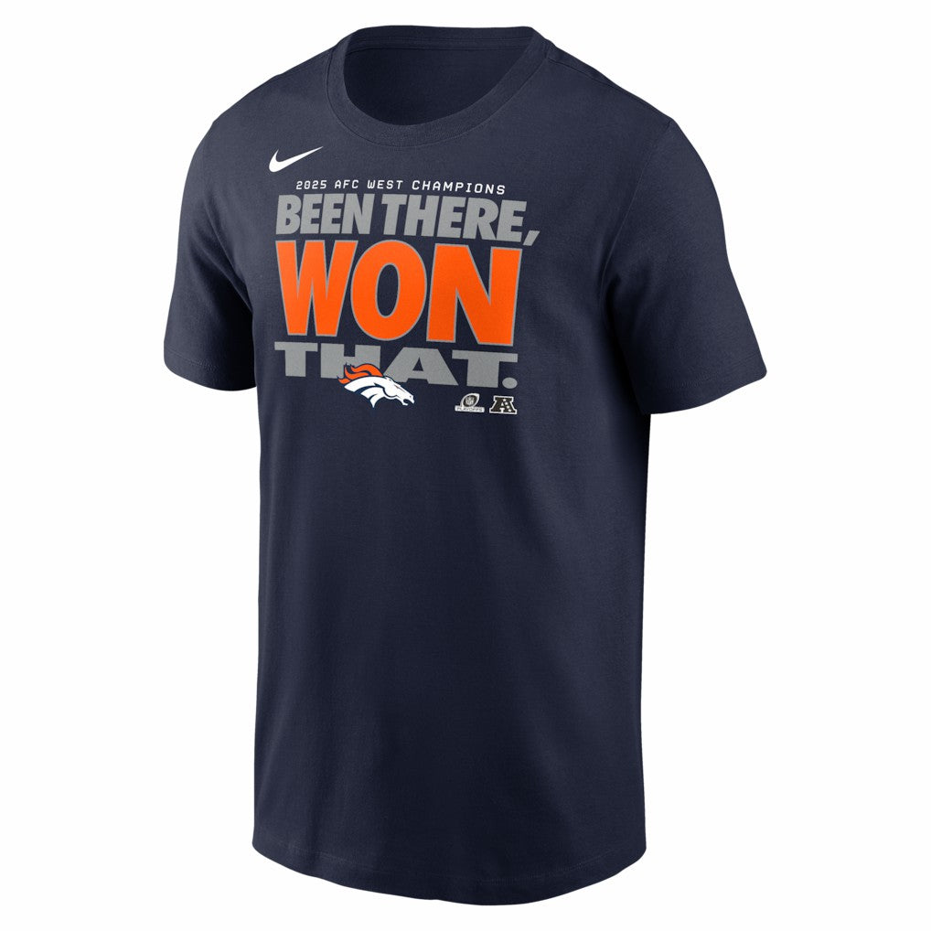 Denver Broncos Nike 2025 AFC West Division Champions Locker Room Trophy Collection T-Shirt