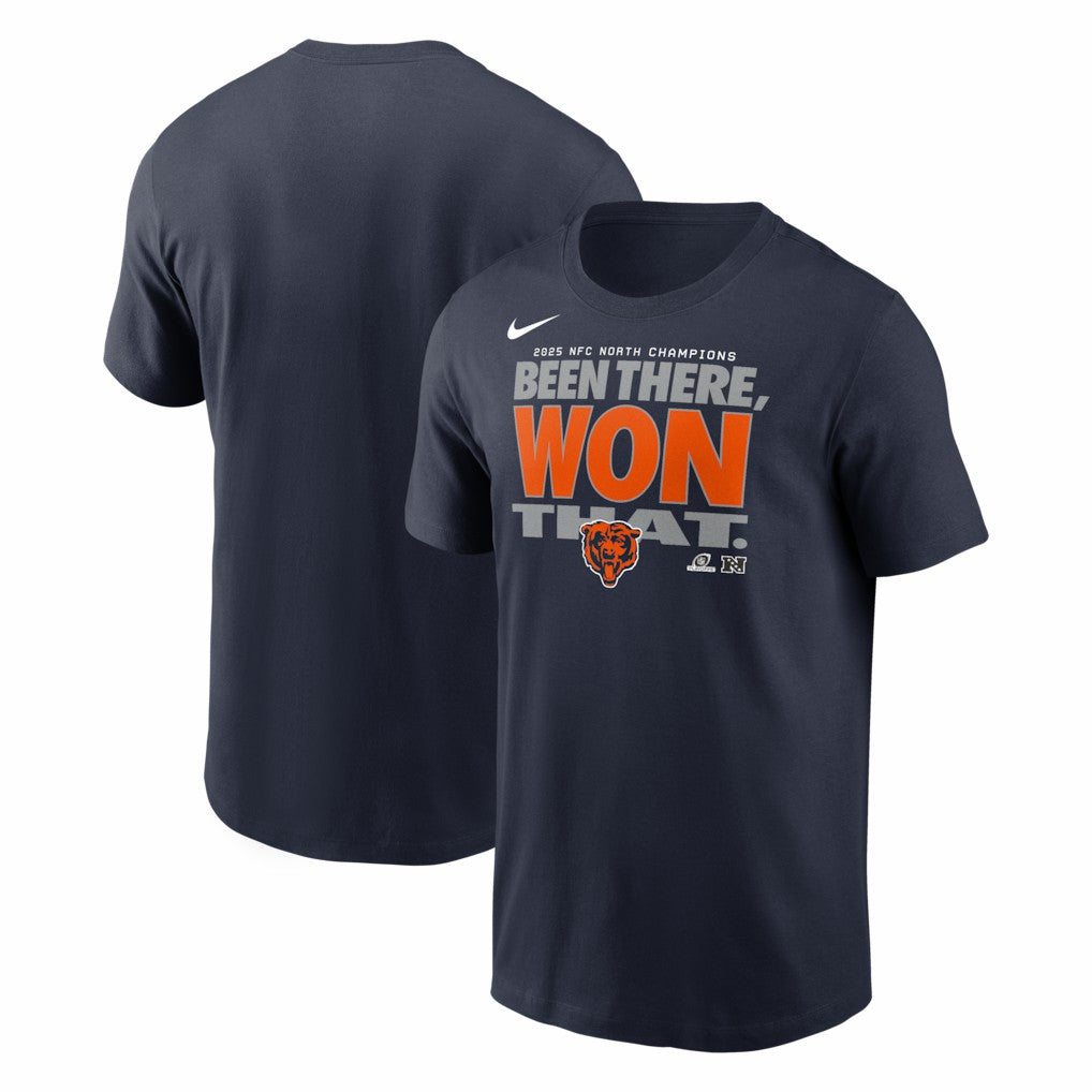 Chicago Bears Nike 2025 NFC North Division Champions Locker Room Trophy Collection T-Shirt