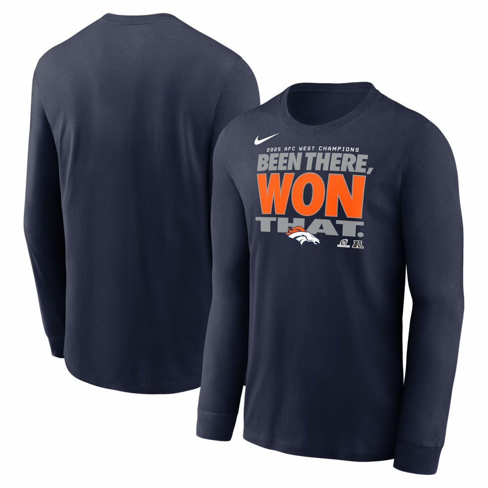 Denver Broncos Nike 2025 AFC West Division Champions Locker Room Trophy Collection Long Sleeve T-Shirt