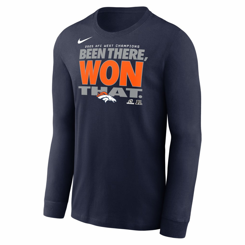 Denver Broncos Nike 2025 AFC West Division Champions Locker Room Trophy Collection Long Sleeve T-Shirt