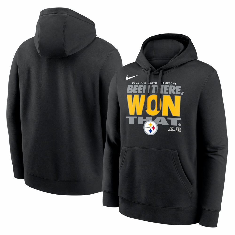 Pittsburgh Steelers Nike 2025 AFC North Division Champions Locker Room Trophy Collection Hoodie