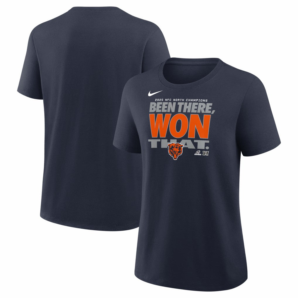 Chicago Bears Nike Women's 2025 NFC North Division Champions Locker Room Trophy Collection T-Shirt