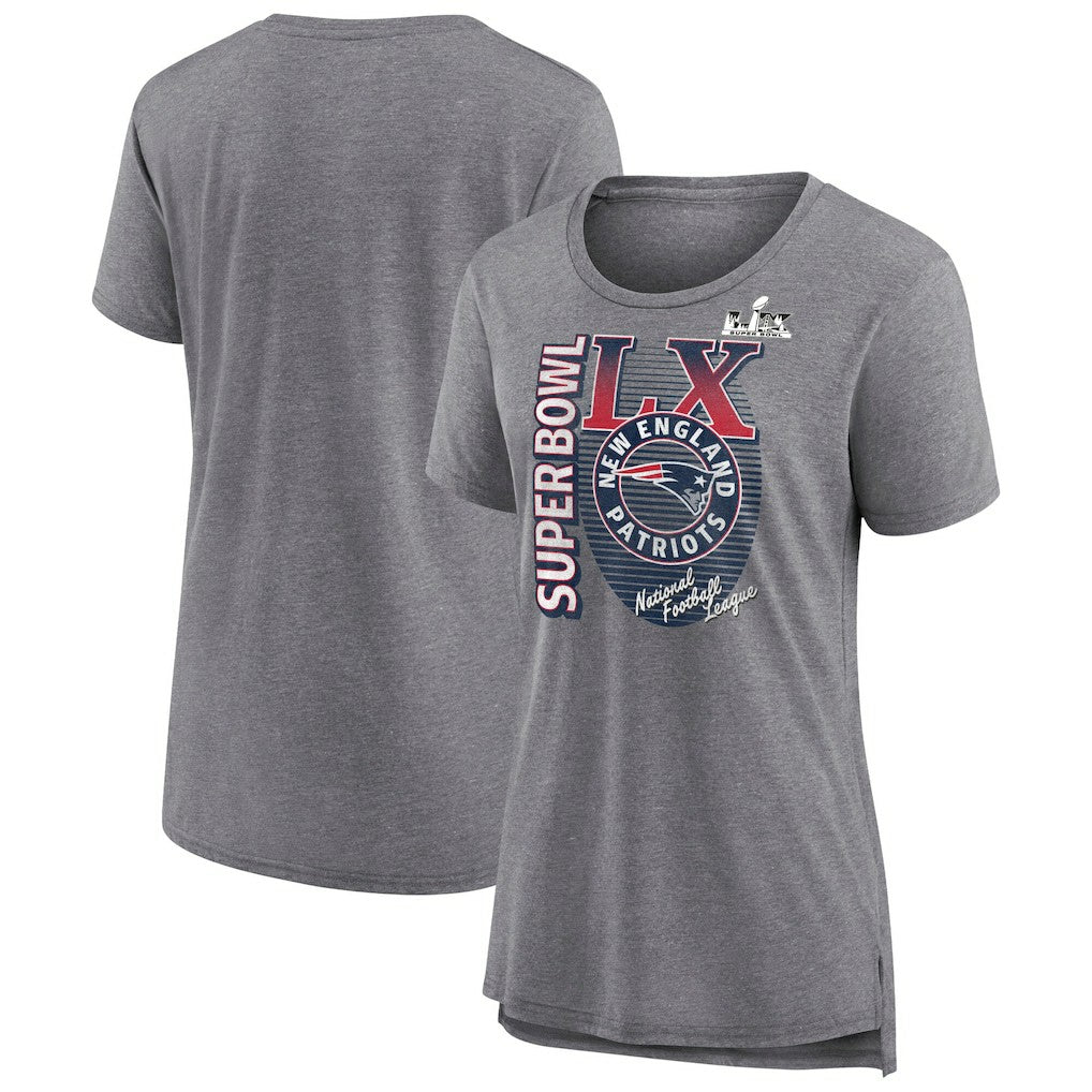 New England Patriots Fanatics Women's Super Bowl LX Retro Tri-Blend T-Shirt