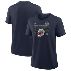New England Patriots Nike Women's 2025 AFC Champions Helmet T-Shirt