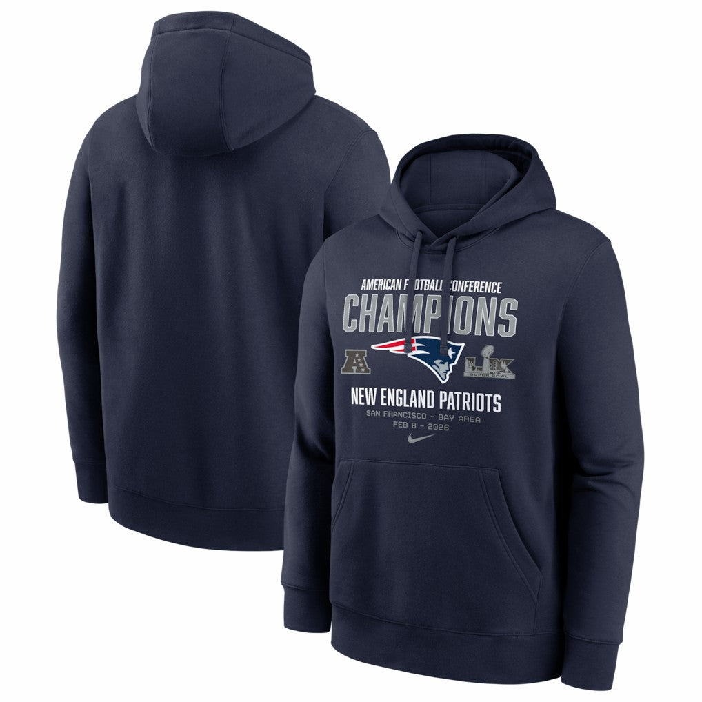 New England Patriots Nike 2025 AFC Champions Team Nation Hoodie