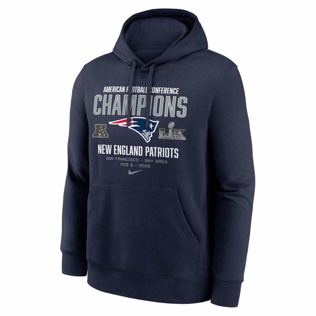 New England Patriots Nike 2025 AFC Champions Team Nation Hoodie