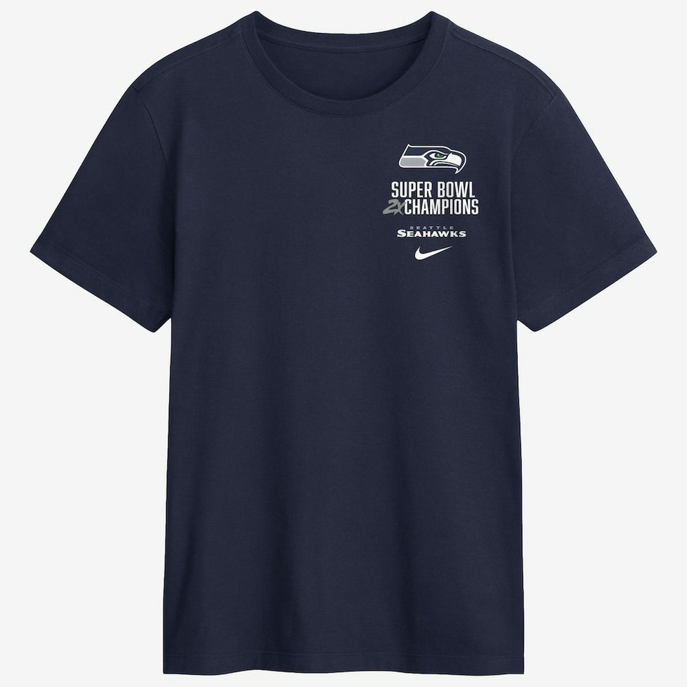 Seattle Seahawks Nike Two-Time Super Bowl Champions Downtown Ring Club T-Shirt