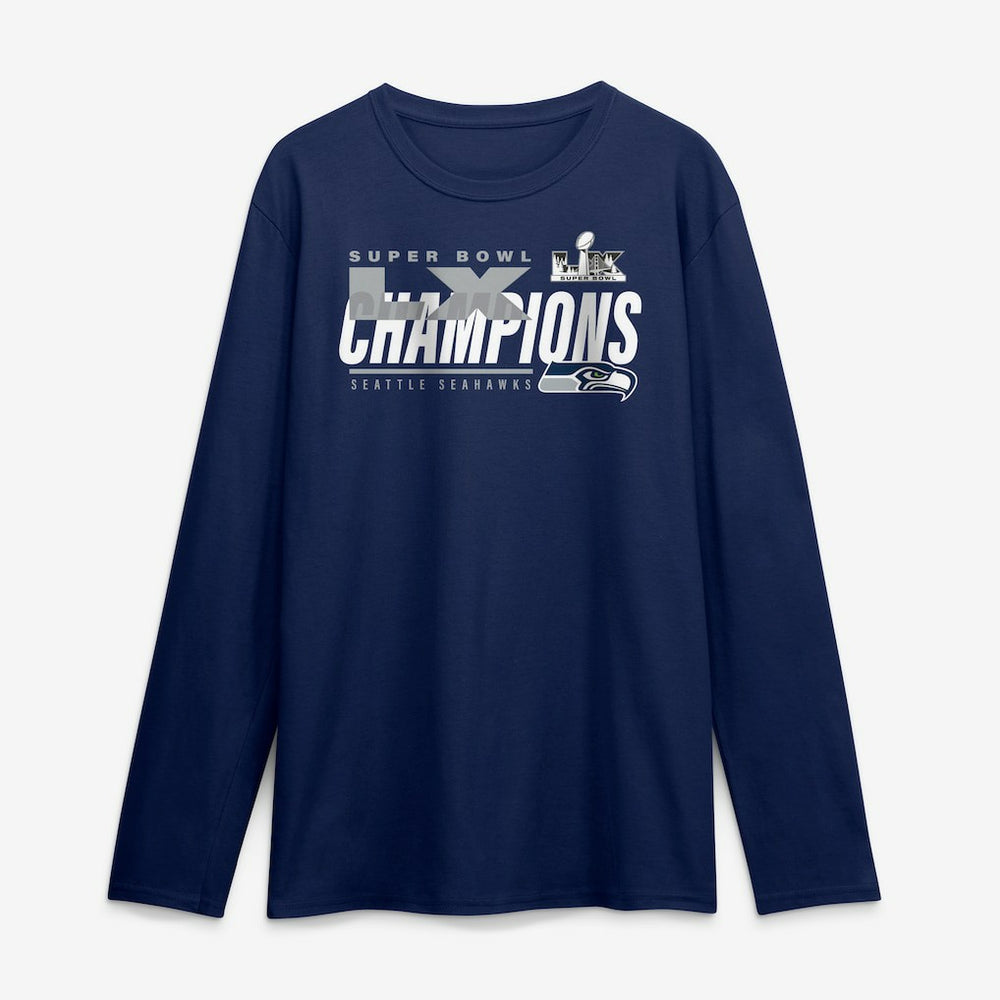 Seattle Seahawks Fanatics Super Bowl LX Champions Iconic Victory Long Sleeve T-Shirt