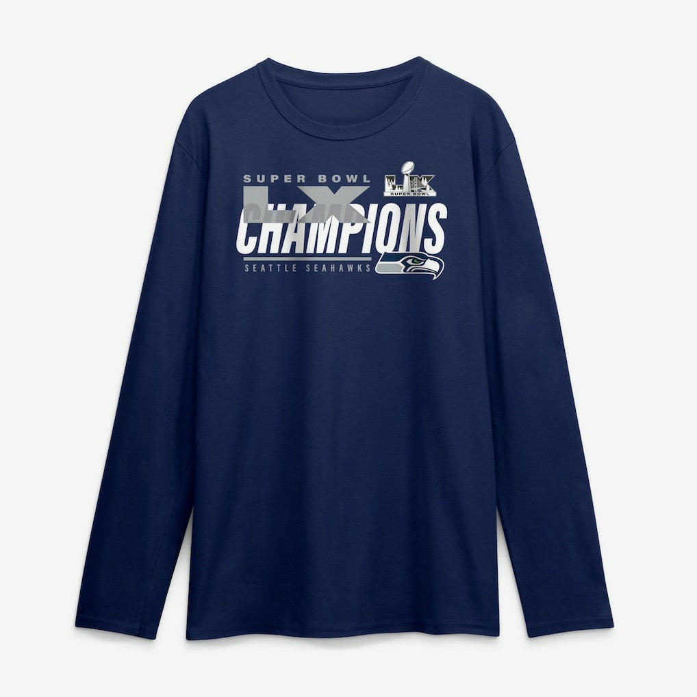 Seattle Seahawks Fanatics Super Bowl LX Champions Iconic Victory Long Sleeve T-Shirt