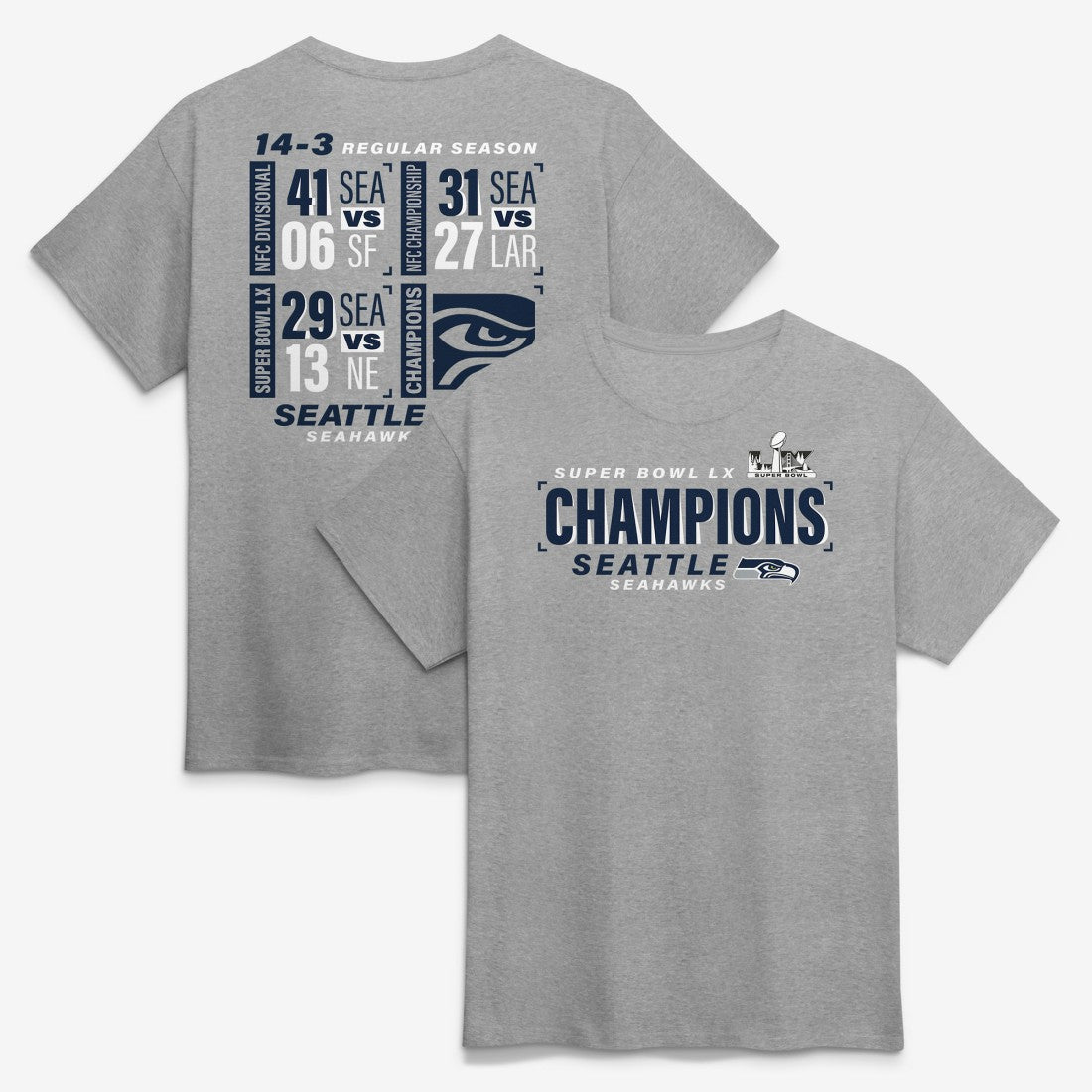 Seattle Seahawks Fanatics Super Bowl LX Champions Counting Points Score T-Shirt