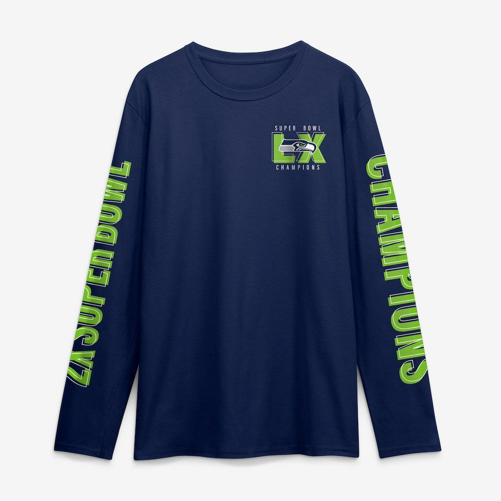 Seattle Seahawks Fanatics Super Bowl LX Champions Own The Moments Long Sleeve T-Shirt