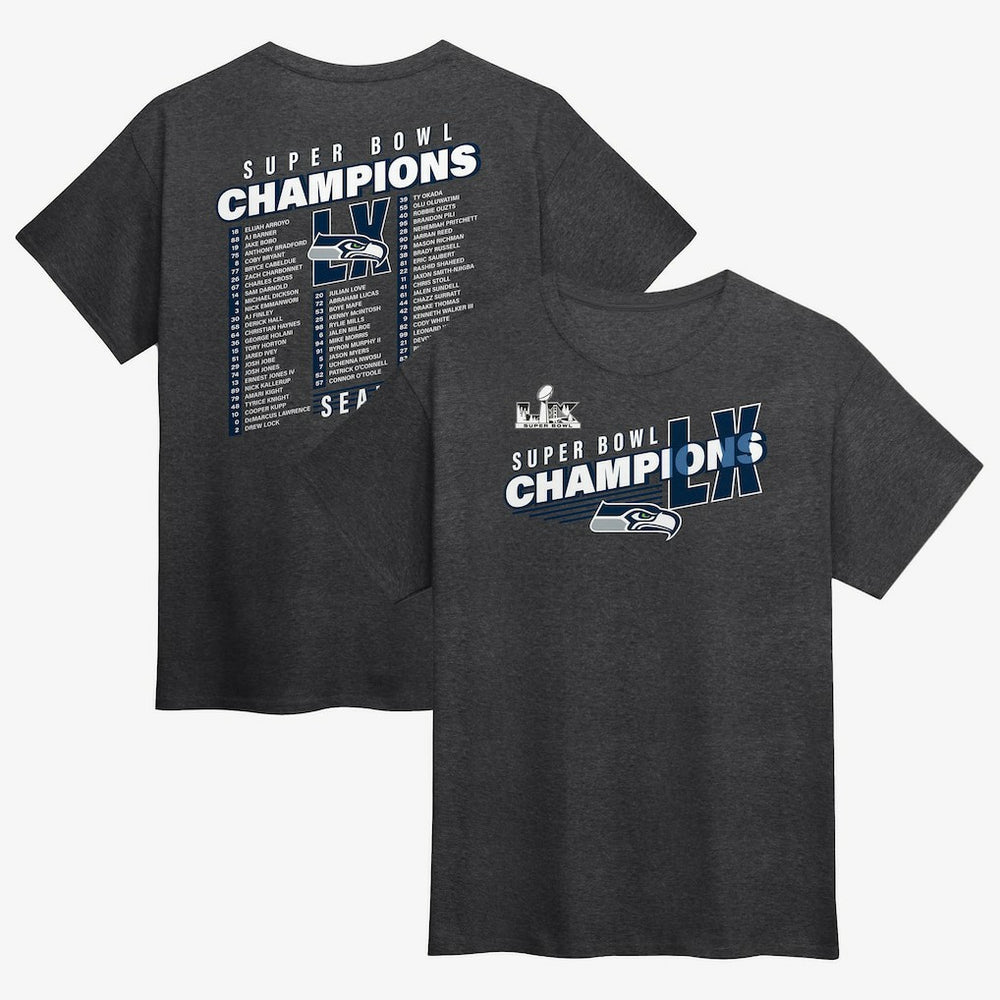 Seattle Seahawks Fanatics Super Bowl LX Champions Best Teammates Roster T-Shirt