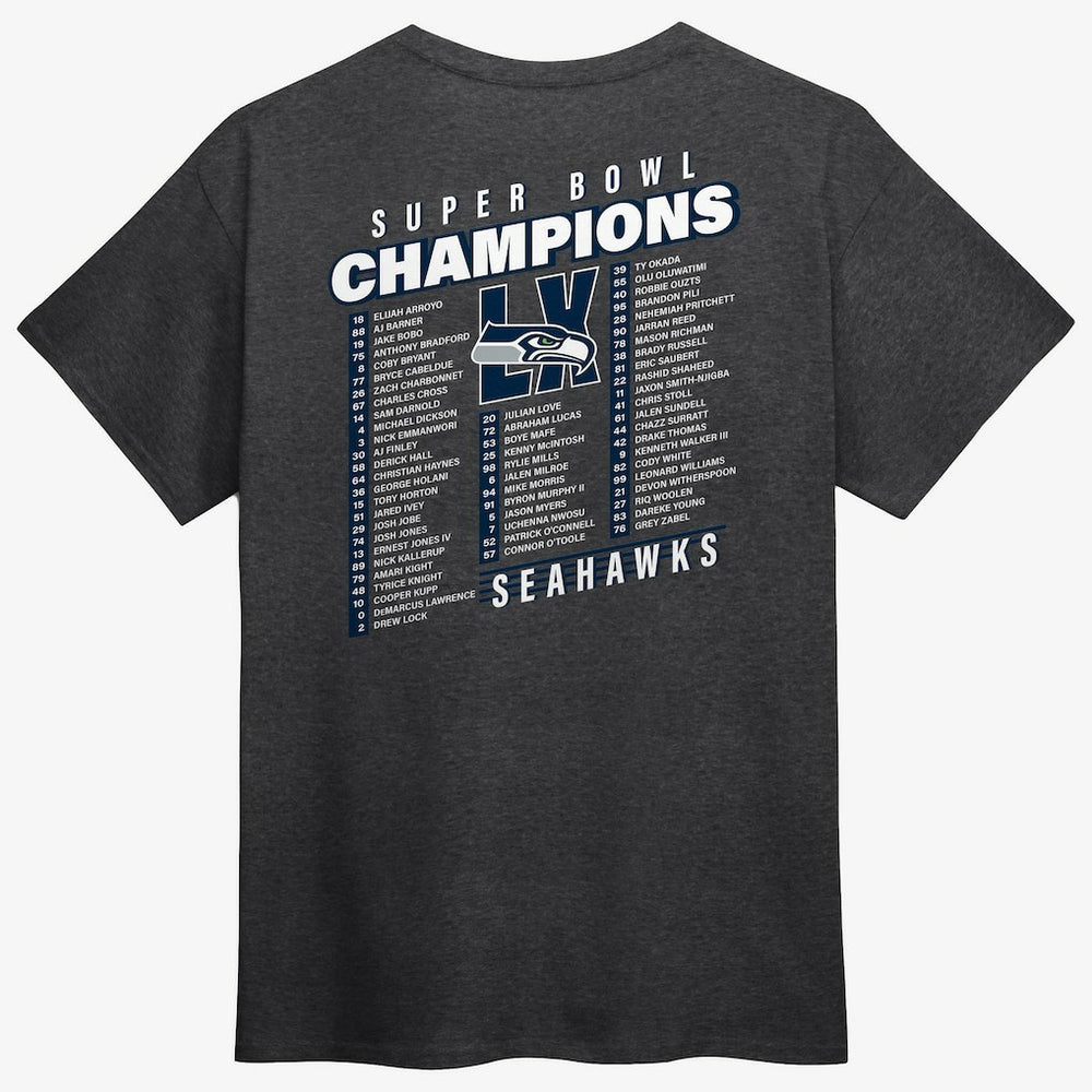 Seattle Seahawks Fanatics Super Bowl LX Champions Best Teammates Roster T-Shirt