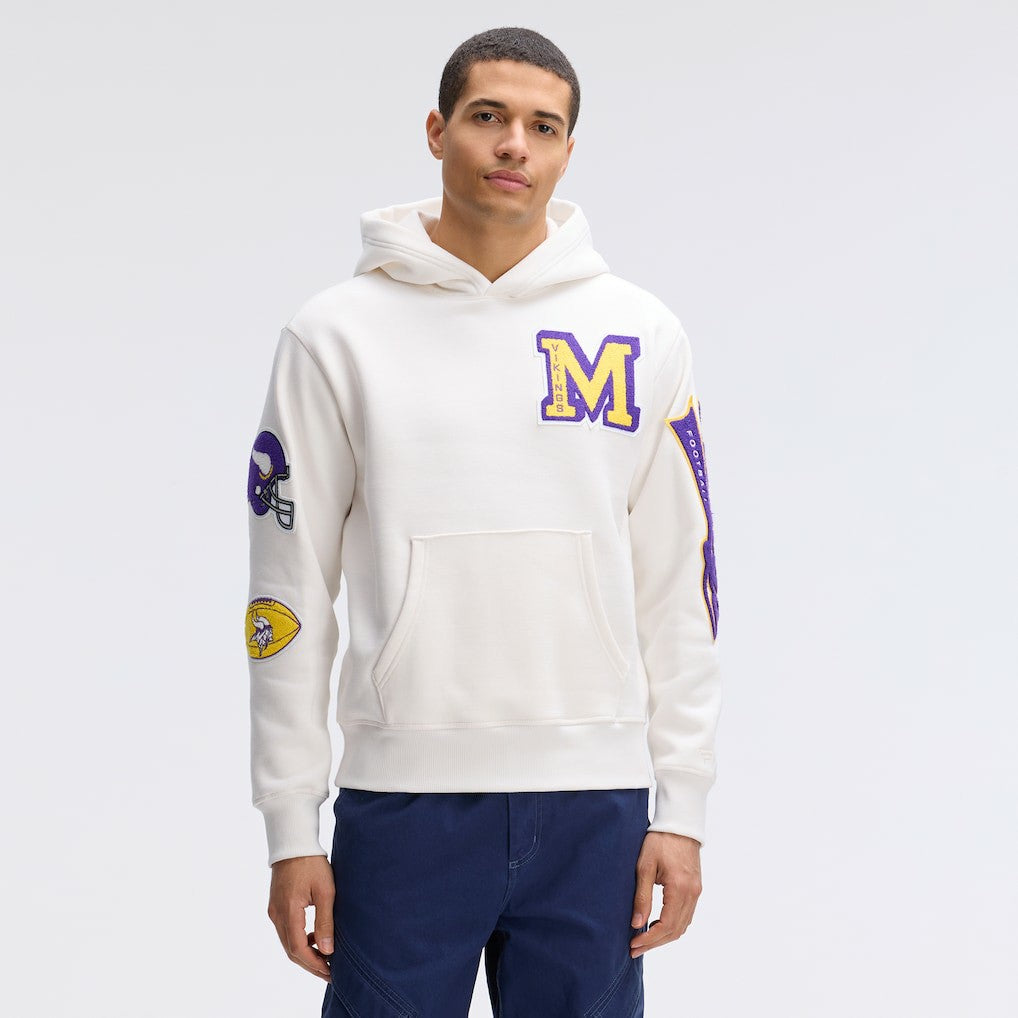 Minnesota Vikings Fanatics IconicFleece Letterman Hoodie