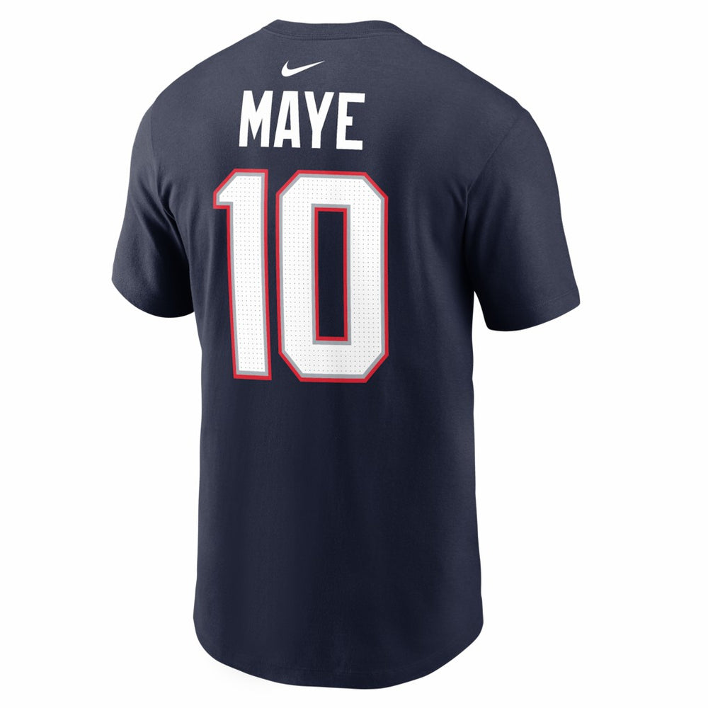 New England Patriots Nike Drake Maye  Super Bowl LX Patch Name & Number T-Shirt