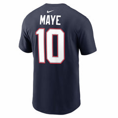 New England Patriots Nike Drake Maye  Super Bowl LX Patch Name & Number T-Shirt