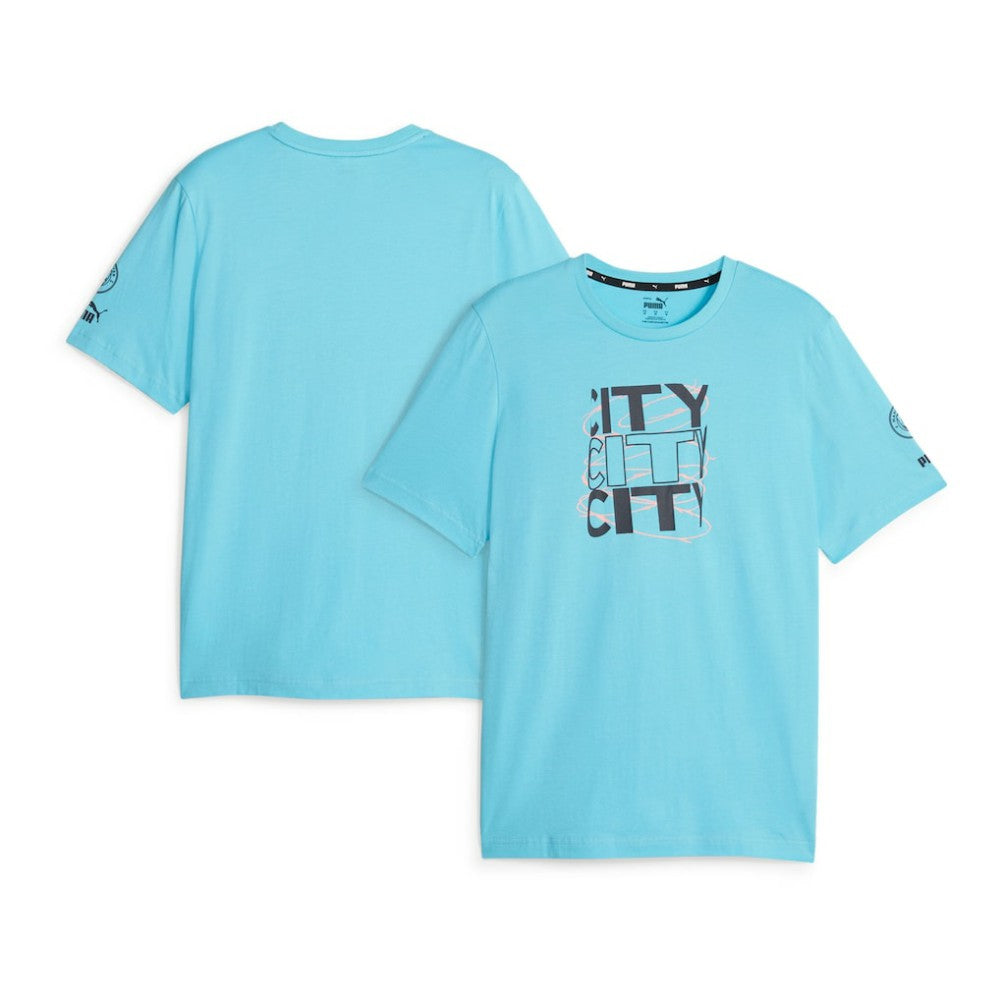 Manchester City FtblCore Graphic T-Shirt Sky Blue - Puma