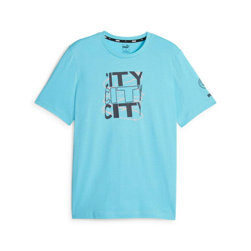 Manchester City FtblCore Graphic T-Shirt Sky Blue - Puma
