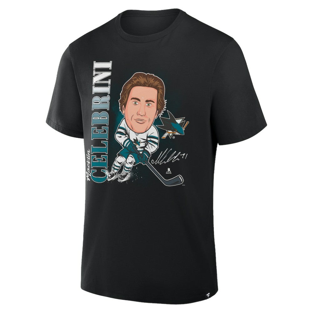 Macklin Celebrini San Jose Sharks Fanatics Caricature Player T-Shirt Outlet