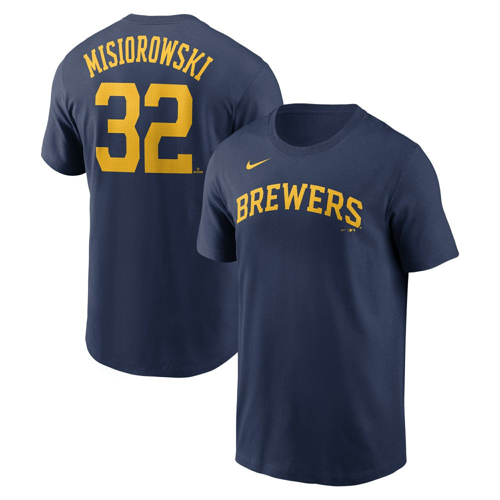 Jacob Misiorowski Milwaukee Brewers Nike Fuse Name & Number T-Shirt | MLB Shop