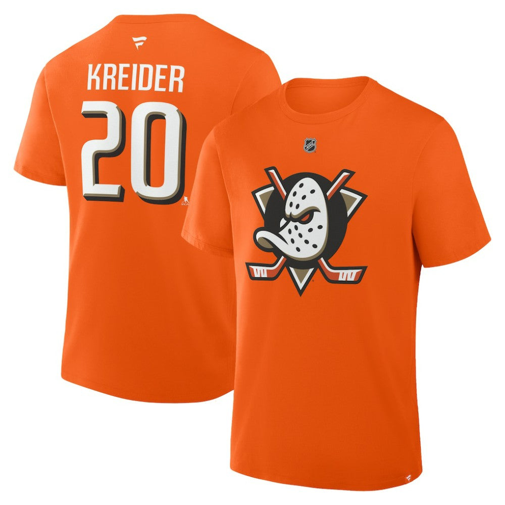 Chris Kreider Anaheim Ducks Fanatics Authentic Stack Name & Number T-Shirt On Sale