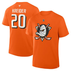 Chris Kreider Anaheim Ducks Fanatics Authentic Stack Name & Number T-Shirt On Sale