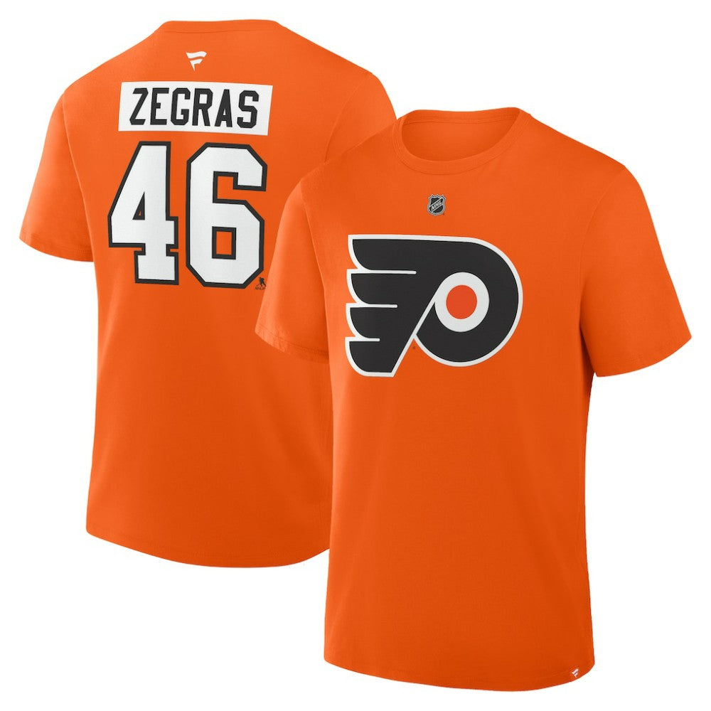 Trevor Zegras Philadelphia Flyers Fanatics Authentic Stack Name & Number T-Shirt Online