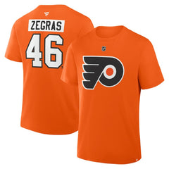 Trevor Zegras Philadelphia Flyers Fanatics Authentic Stack Name & Number T-Shirt Online