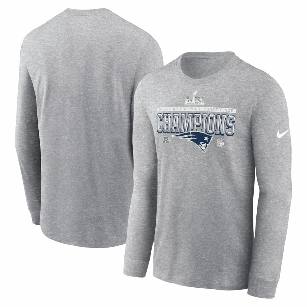 New England Patriots Nike 2025 AFC Champions Locker Room Trophy Collection Long Sleeve T-Shirt