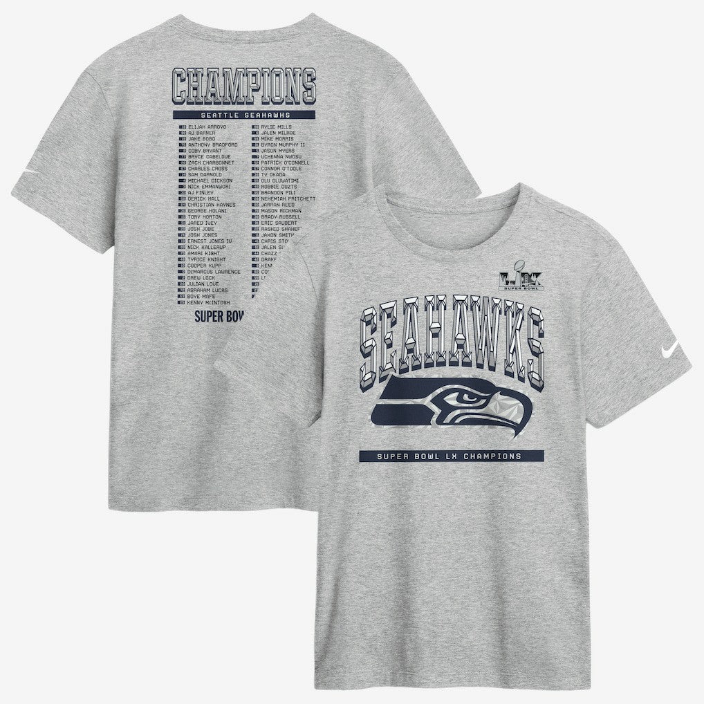 Seattle Seahawks Nike Super Bowl LX Champions Ice Classic Roster T-Shirt