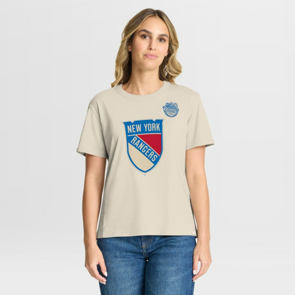New York Rangers Fanatics Women's 2026 NHL Winter Classic T-Shirt For Sale