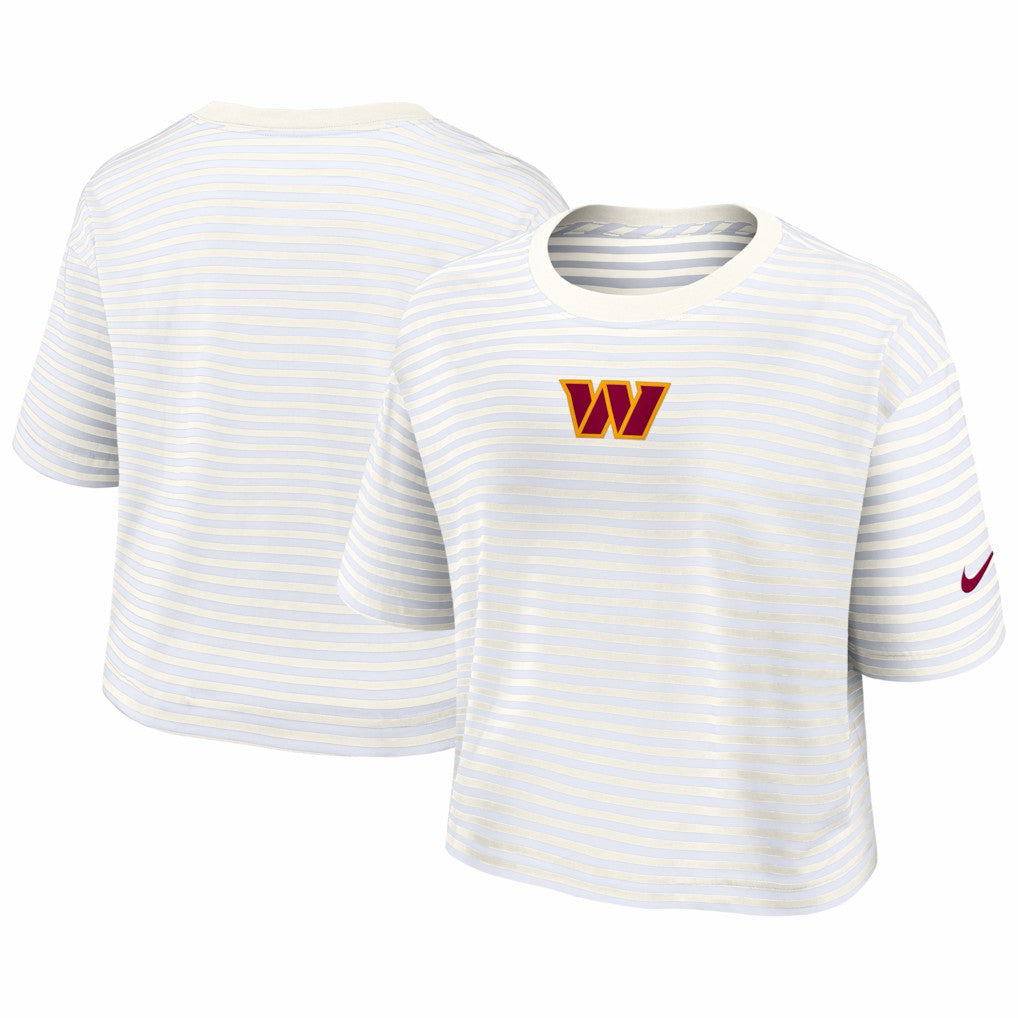 Washington Commanders Nike Women's Striped Cropped T-Shirt