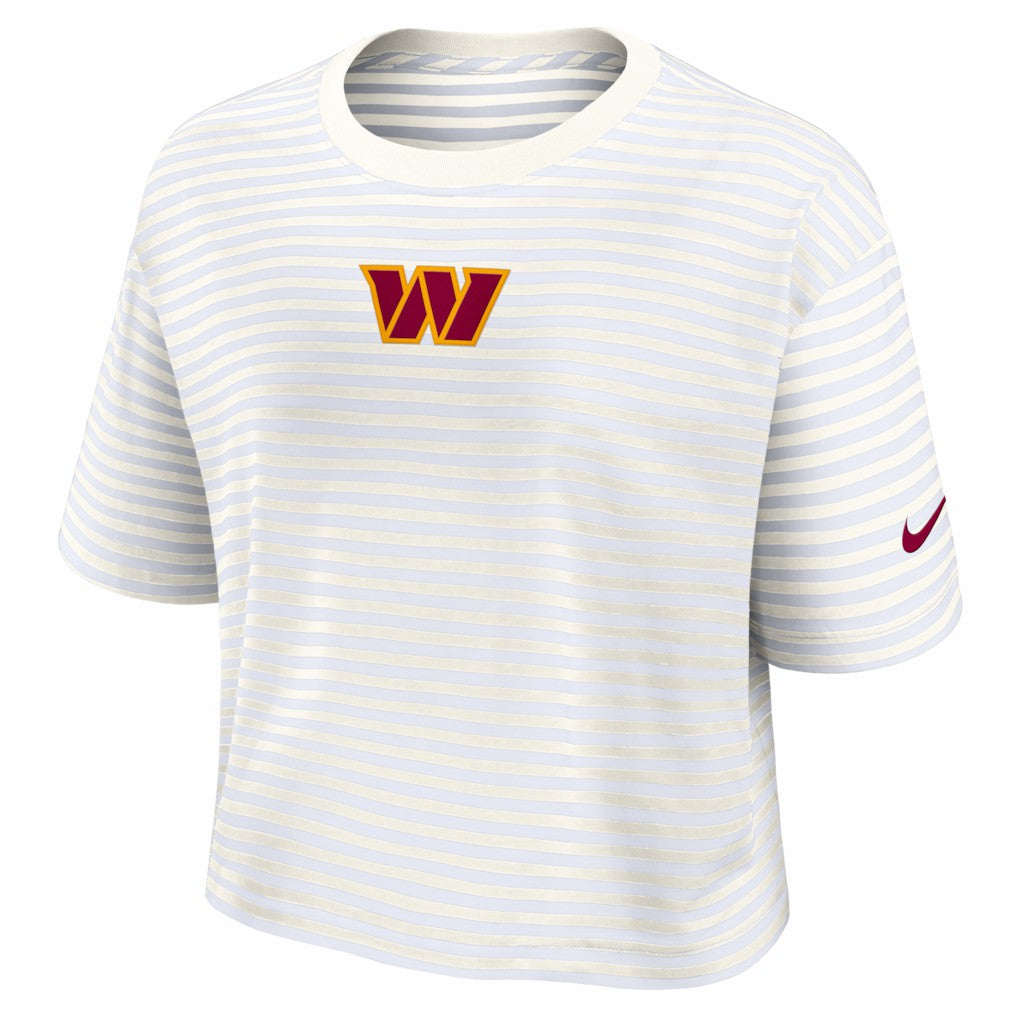 Washington Commanders Nike Women's Striped Cropped T-Shirt