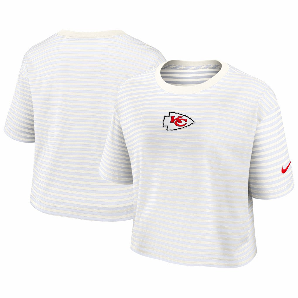 Kansas City Chiefs Nike Women's Striped Cropped T-Shirt