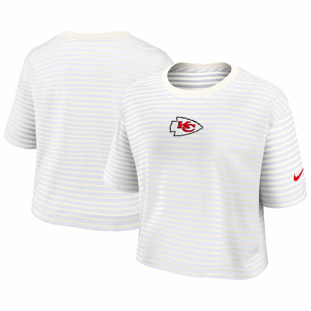 Kansas City Chiefs Nike Women's Striped Cropped T-Shirt