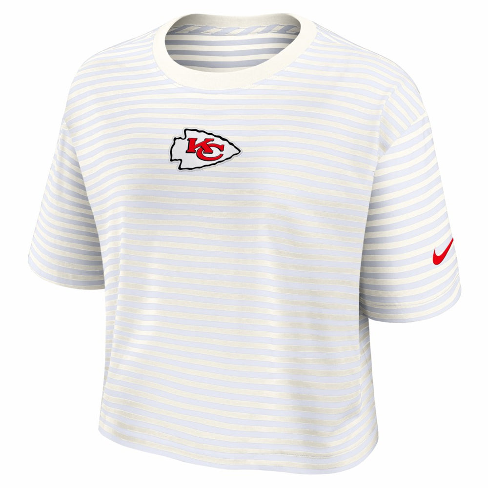 Kansas City Chiefs Nike Women's Striped Cropped T-Shirt