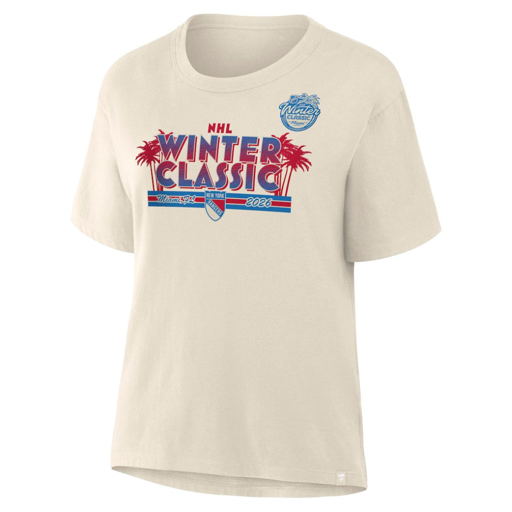 New York Rangers Fanatics Women's 2026 NHL Winter Classic T-Shirt For Sale
